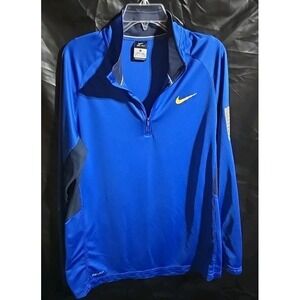 Nike Elite Pullover  Men's Large Quarter zip Dri Fit Blue Lightweight
